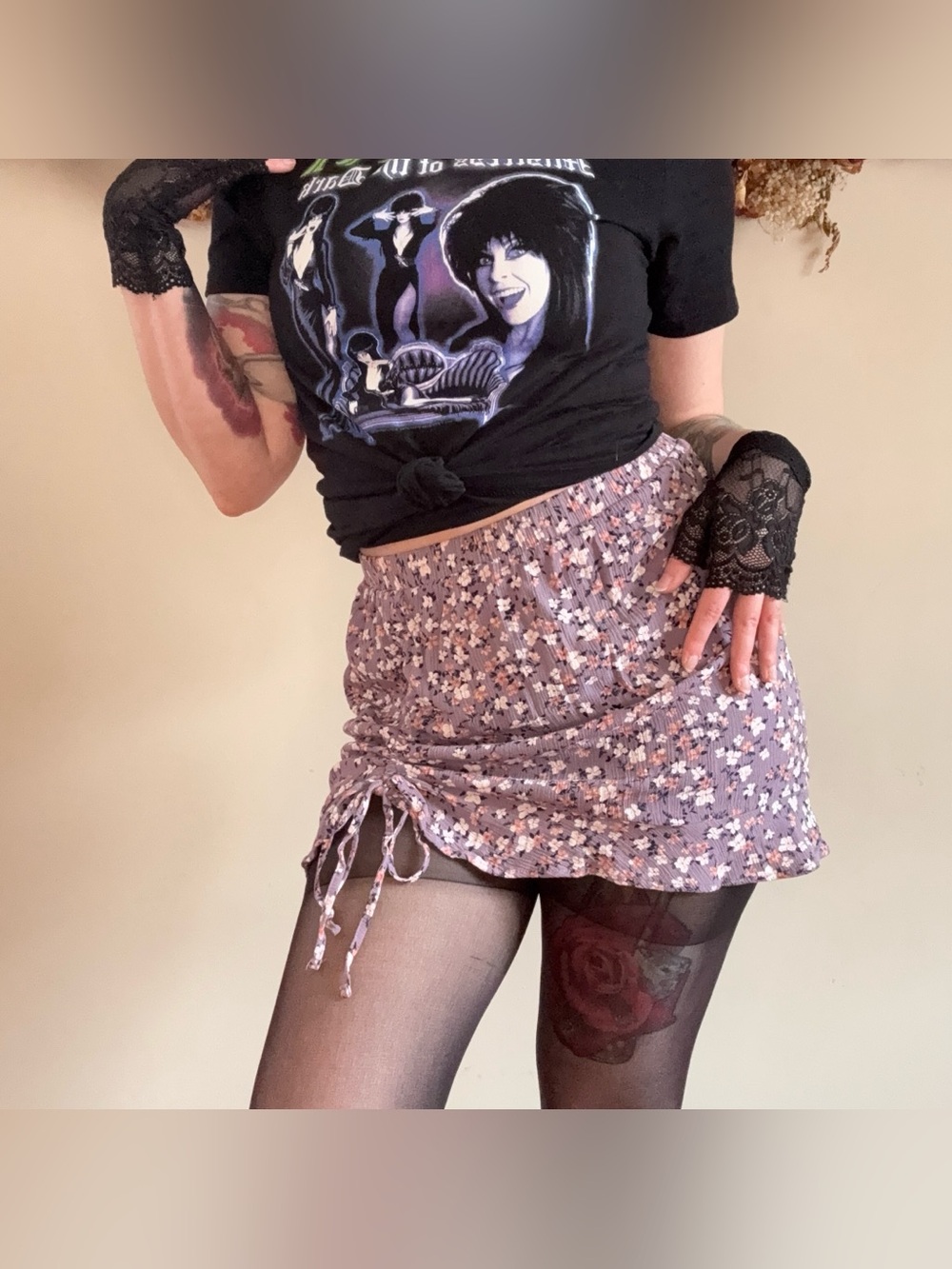 Hippie Rose Cottagecore Purple Floral Mini Skirt 💐💜